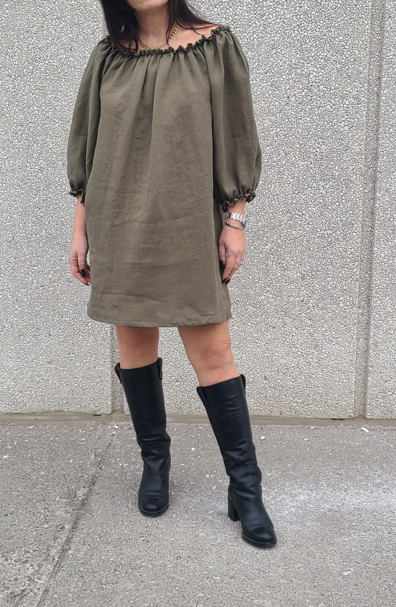 Mimi Linen Dress Olive