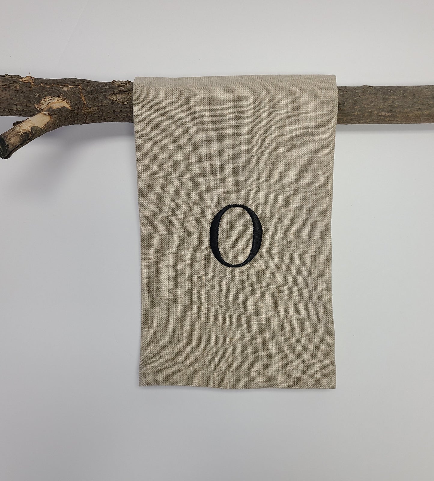 Monogram Linen Fingertip Towel Natural