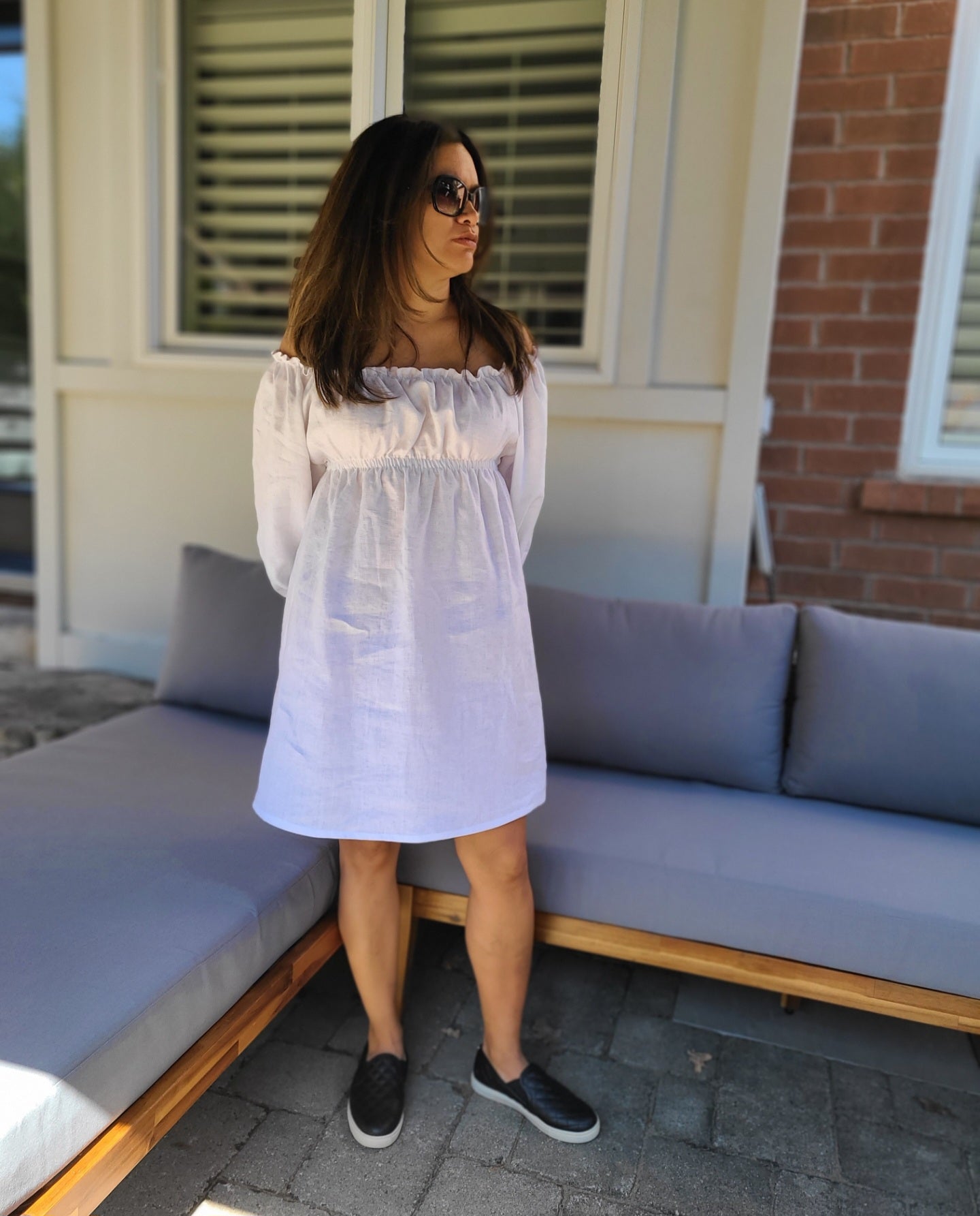 Sassi Linen Dress White
