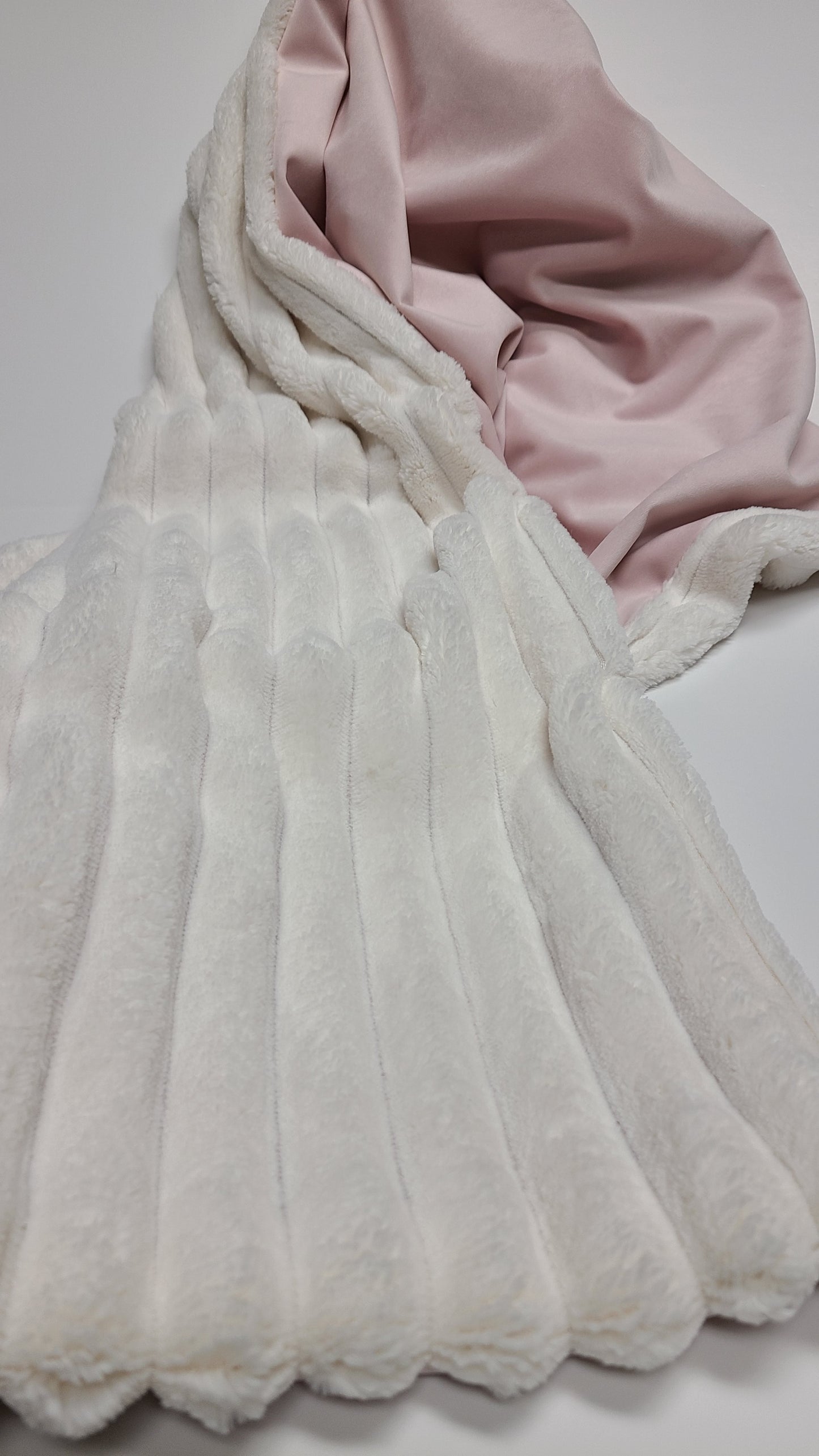 Blush Velvet with Corded Chenille Baby Blanket