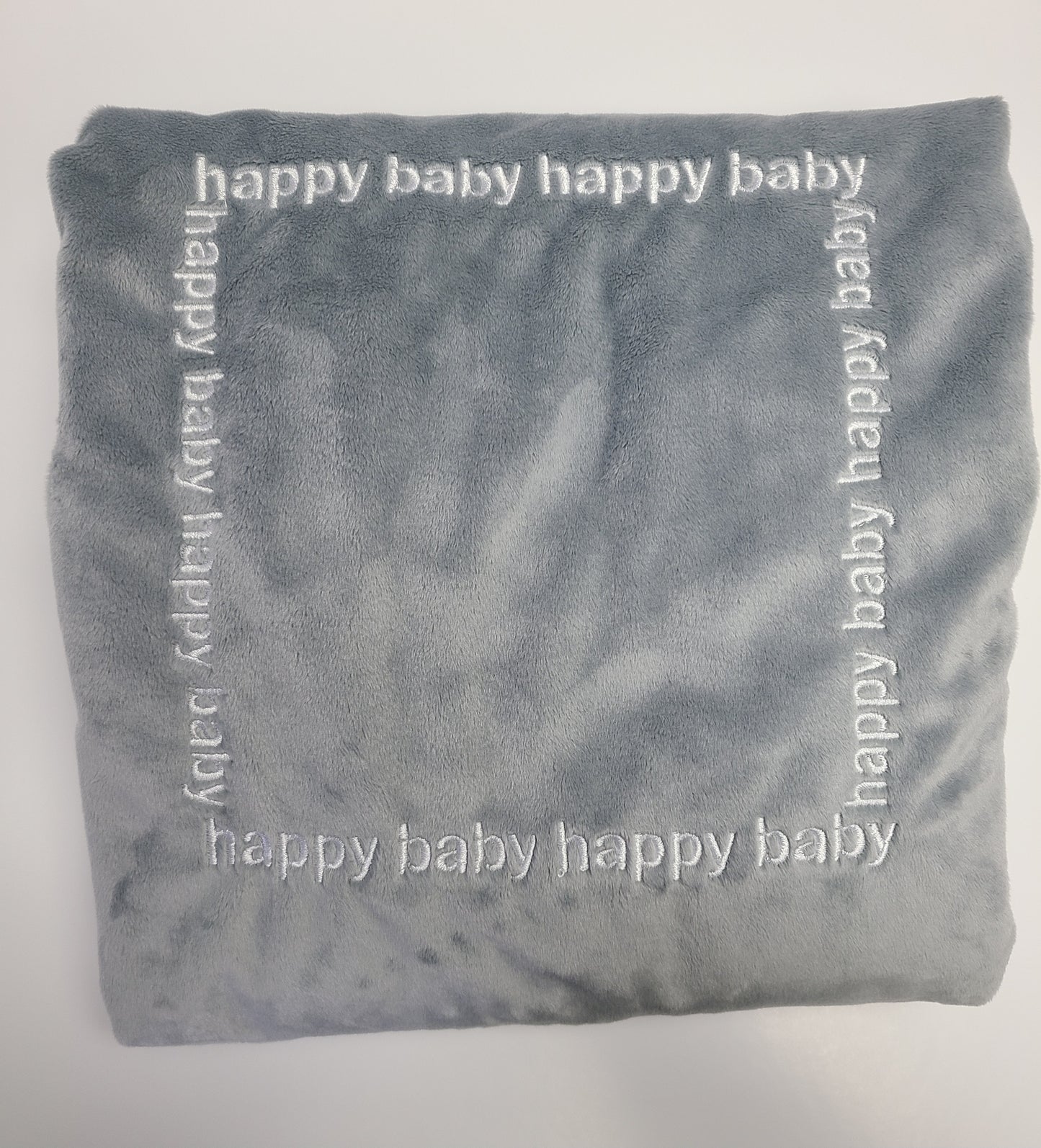 Happy Baby Blanket Silver Grey with Corded Back
