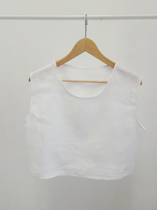 The KIKI Linen Top in White