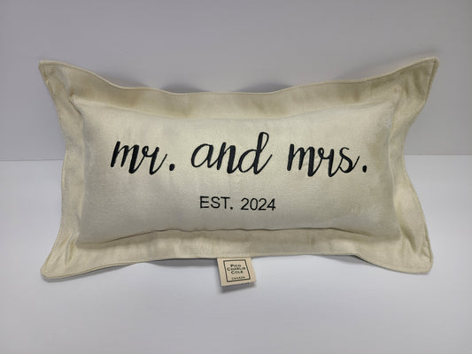 Mr. And Mrs. Est. 2024 Mini Ultra Suede Pillow