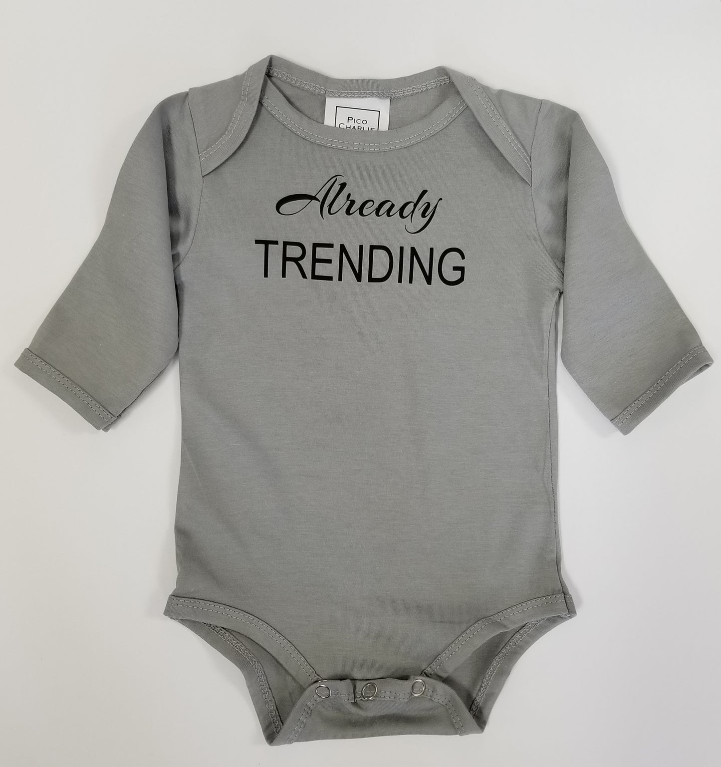 Already Trending Baby Long Sleeve One Piece Grey