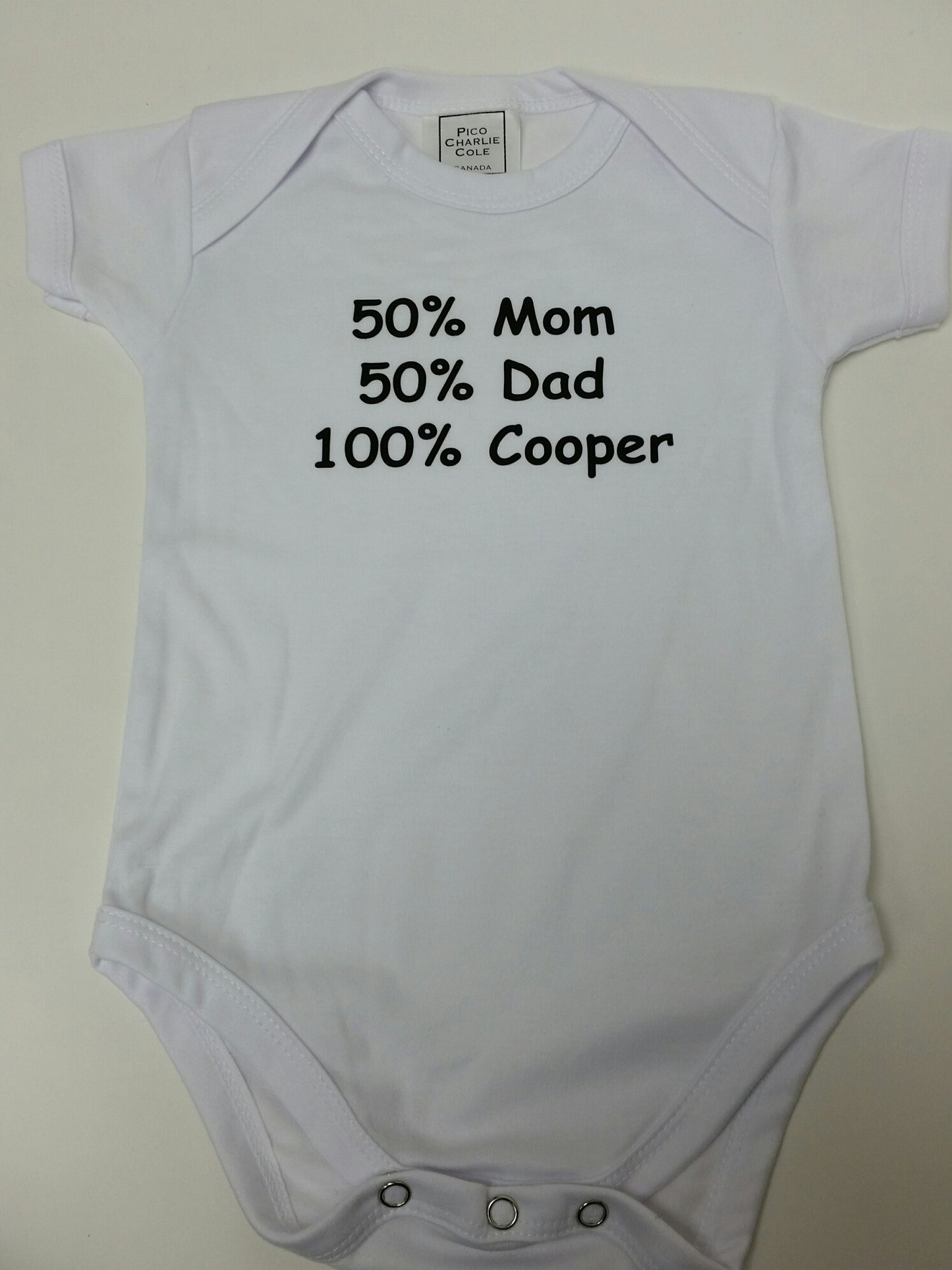50% Mom 50% Dad Custom Baby  One Piece