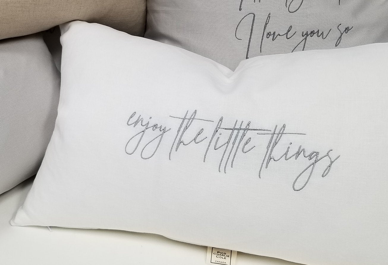 Enjoy the little things Linen Pillow 16"x24"