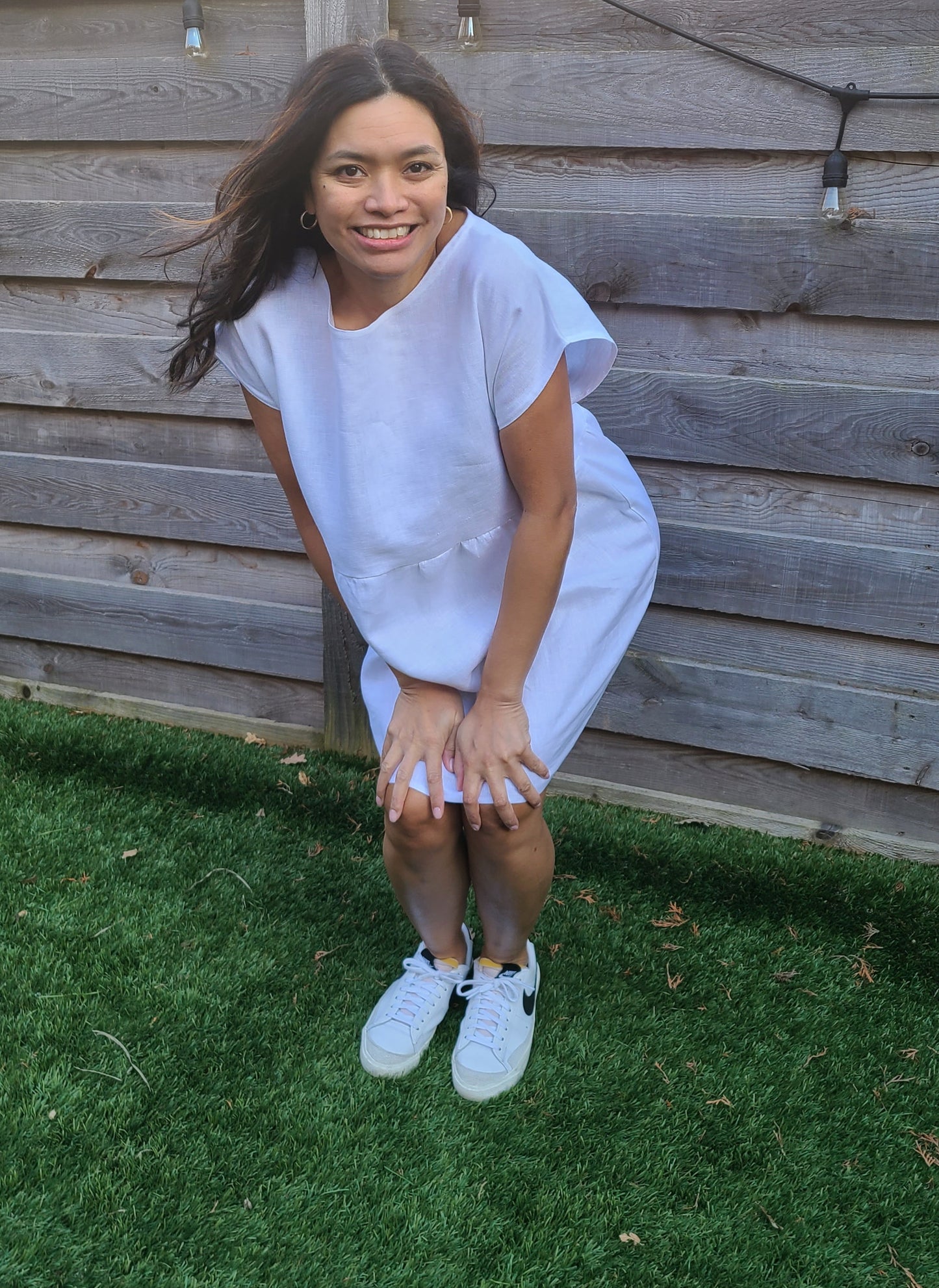 The LILY Linen Dress in White