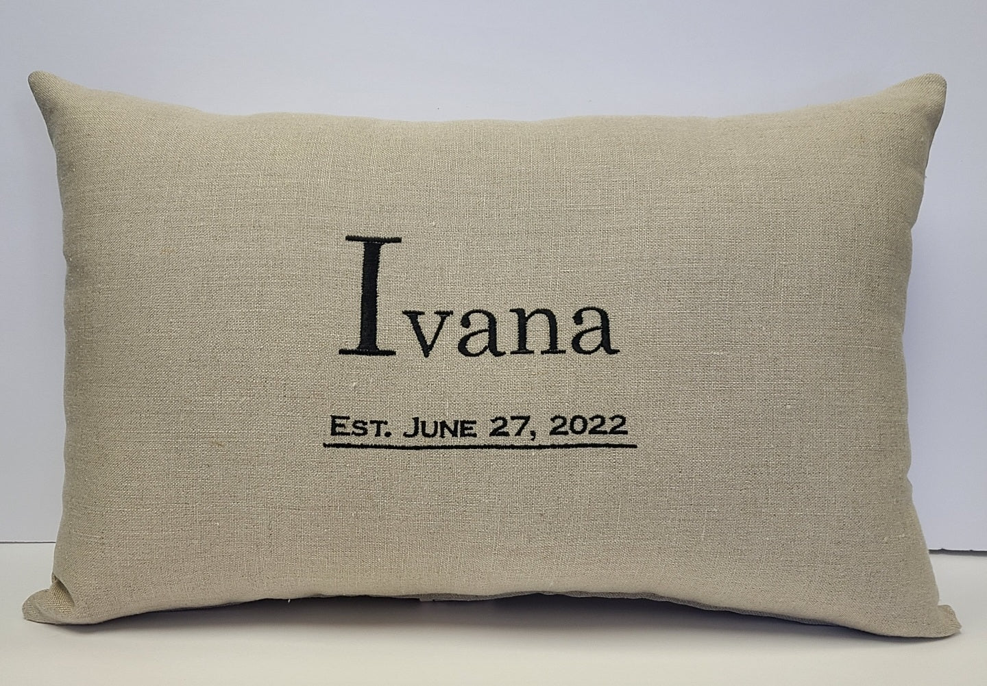 Announcement Linen Pillow