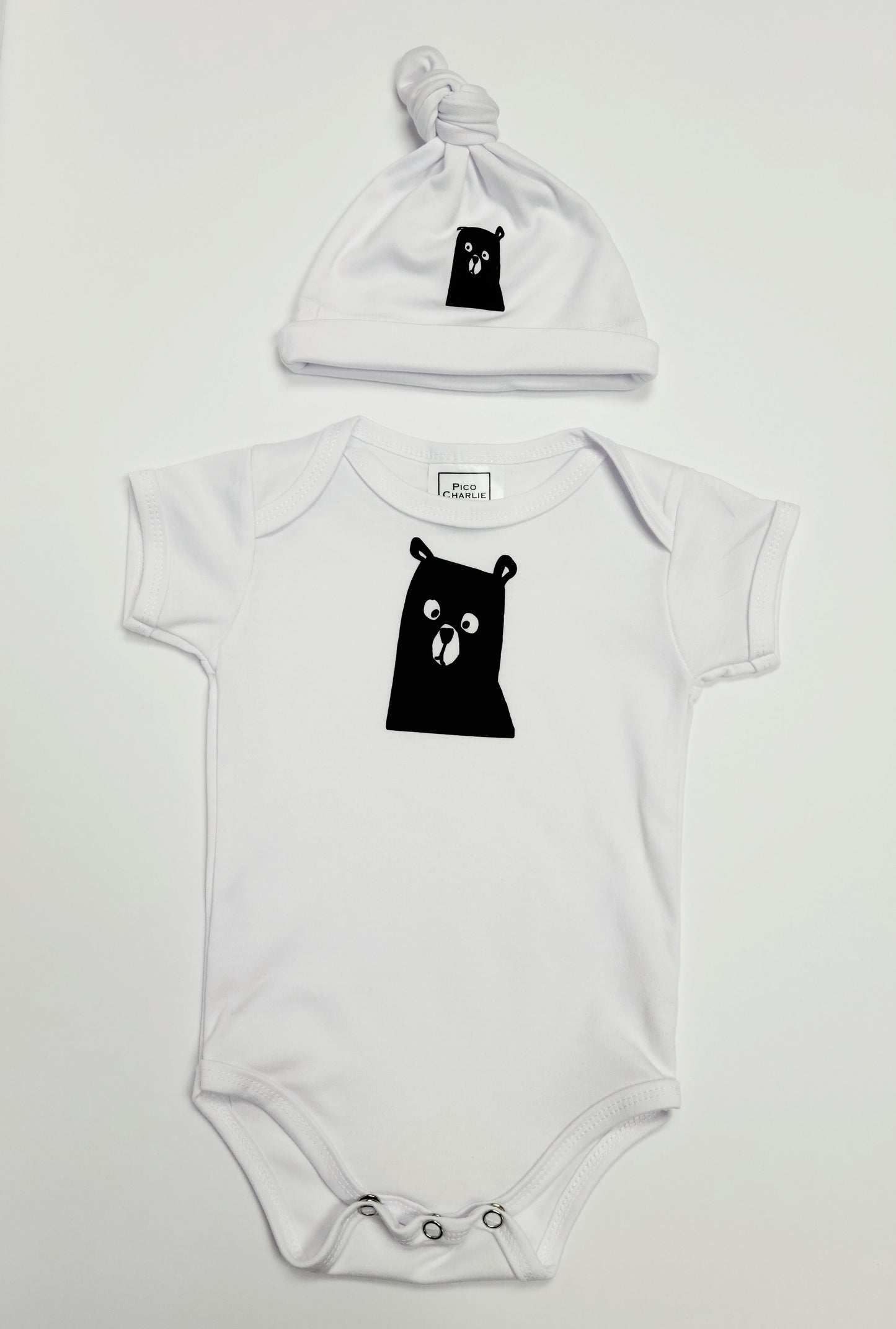 Brown Bear Baby One Piece + Brown Bear Baby Hat Set