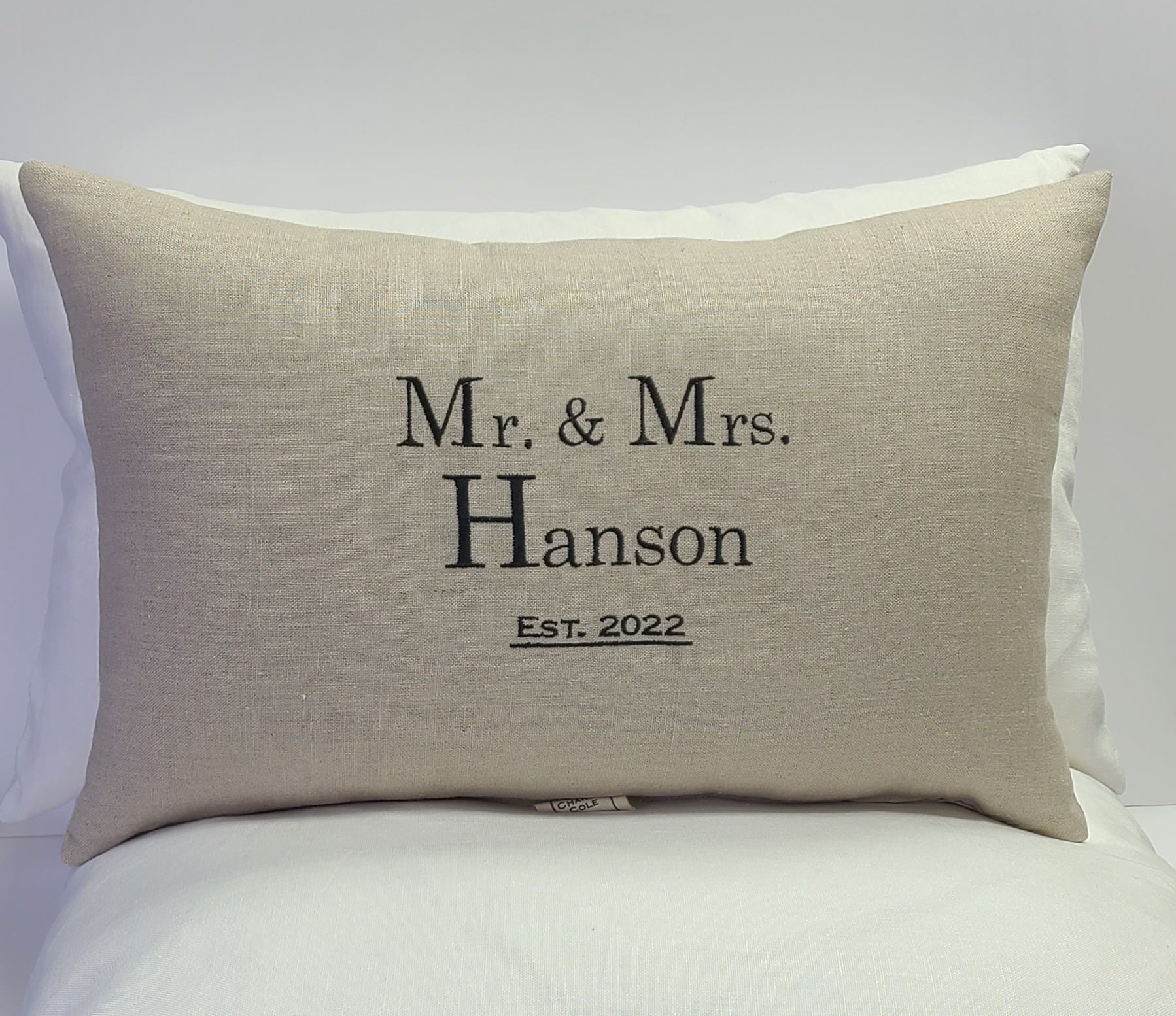 Personalised mr and hot sale mrs cushions