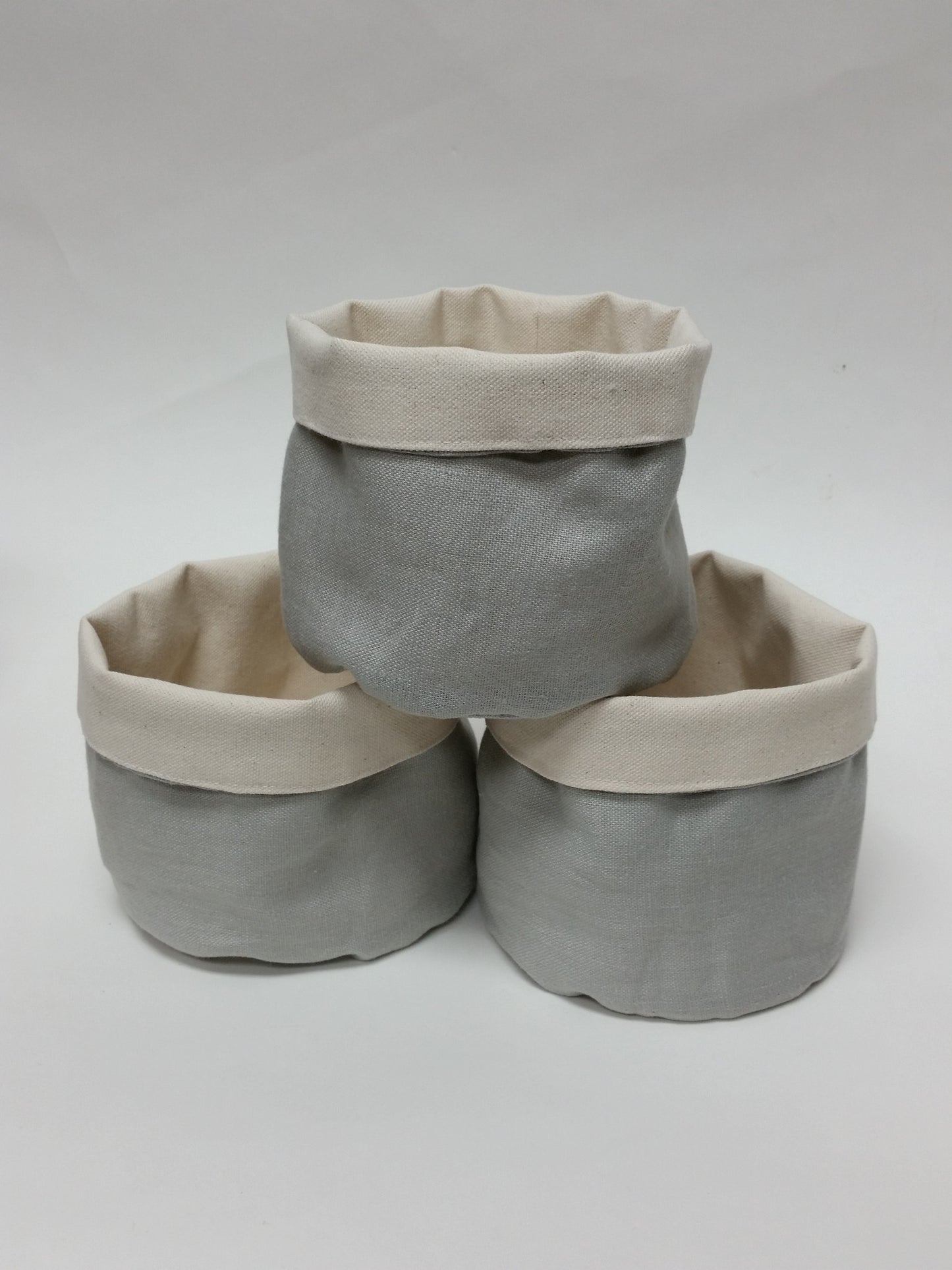 Grey Linen Mini Bin Set/3
