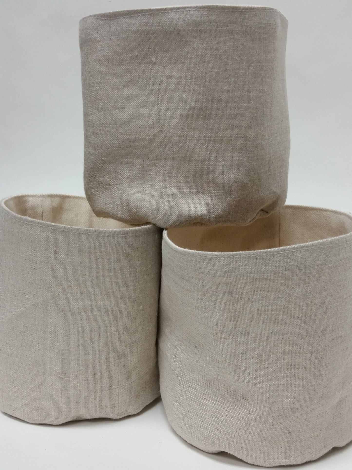 Natural Linen Mini Bin Set/3