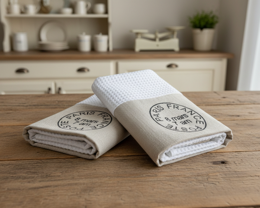 Paris Post Mark Spa Waffle Hand Towel Set of 2