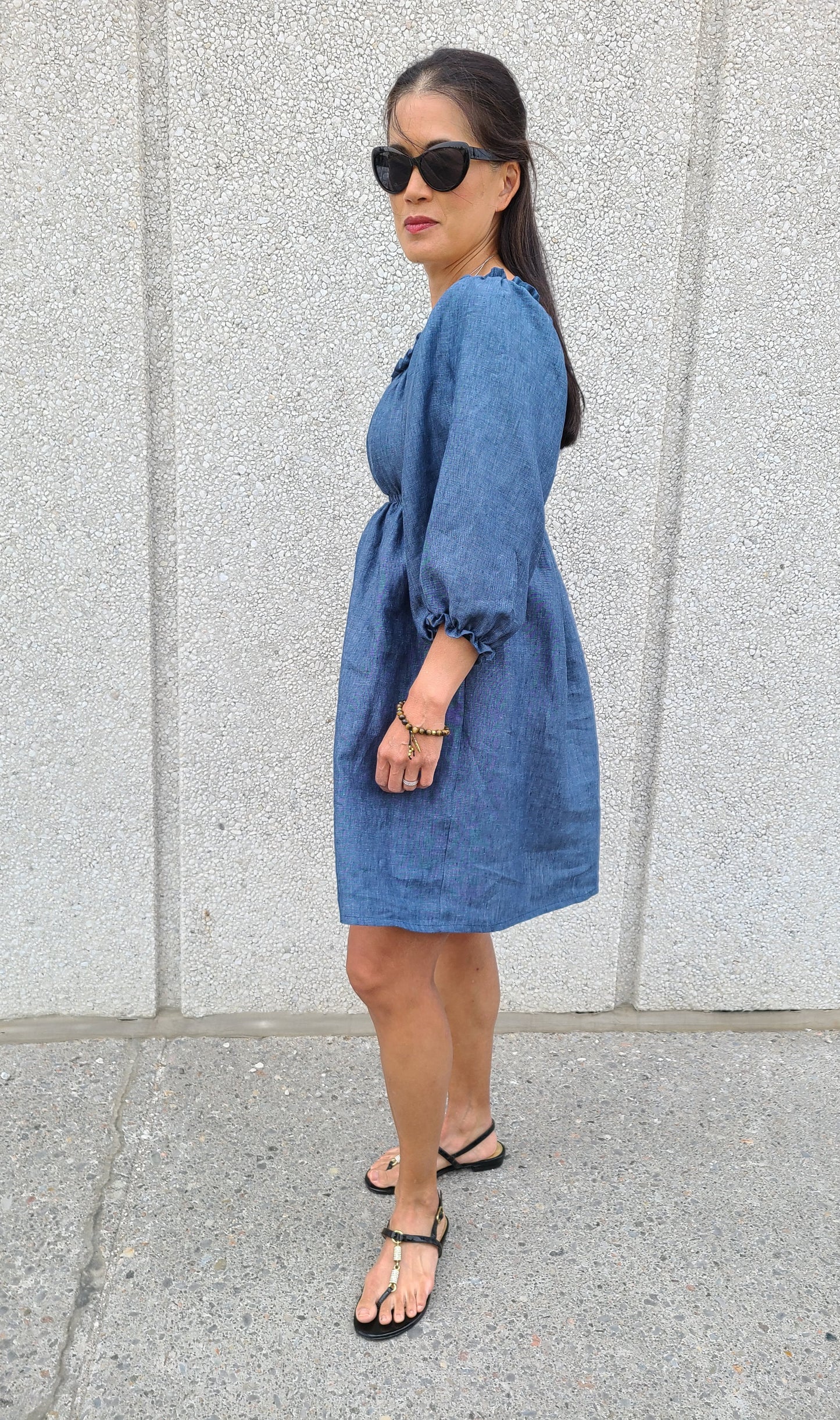 Sassi Linen Dress Denim