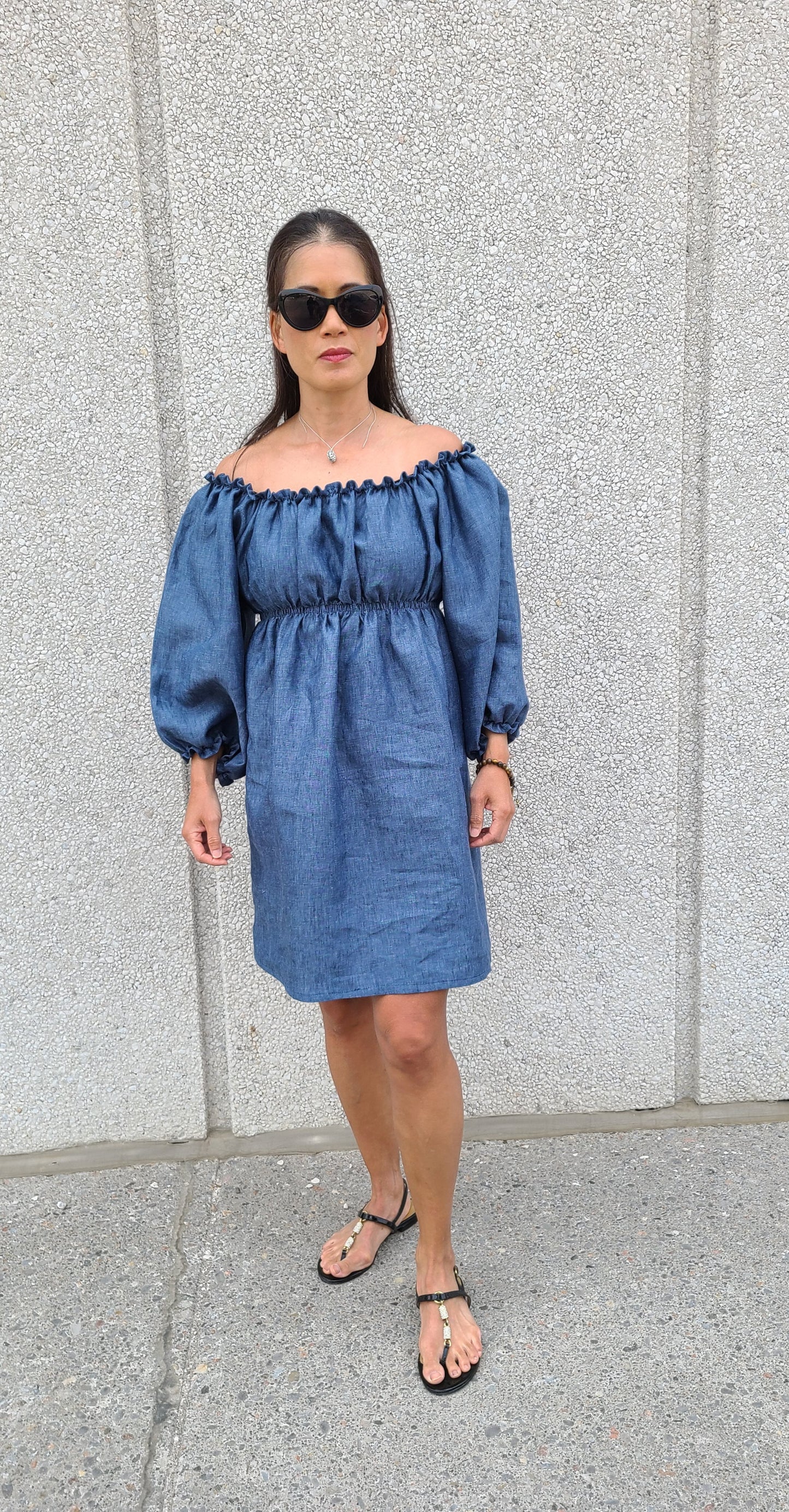 Sassi Linen Dress Denim