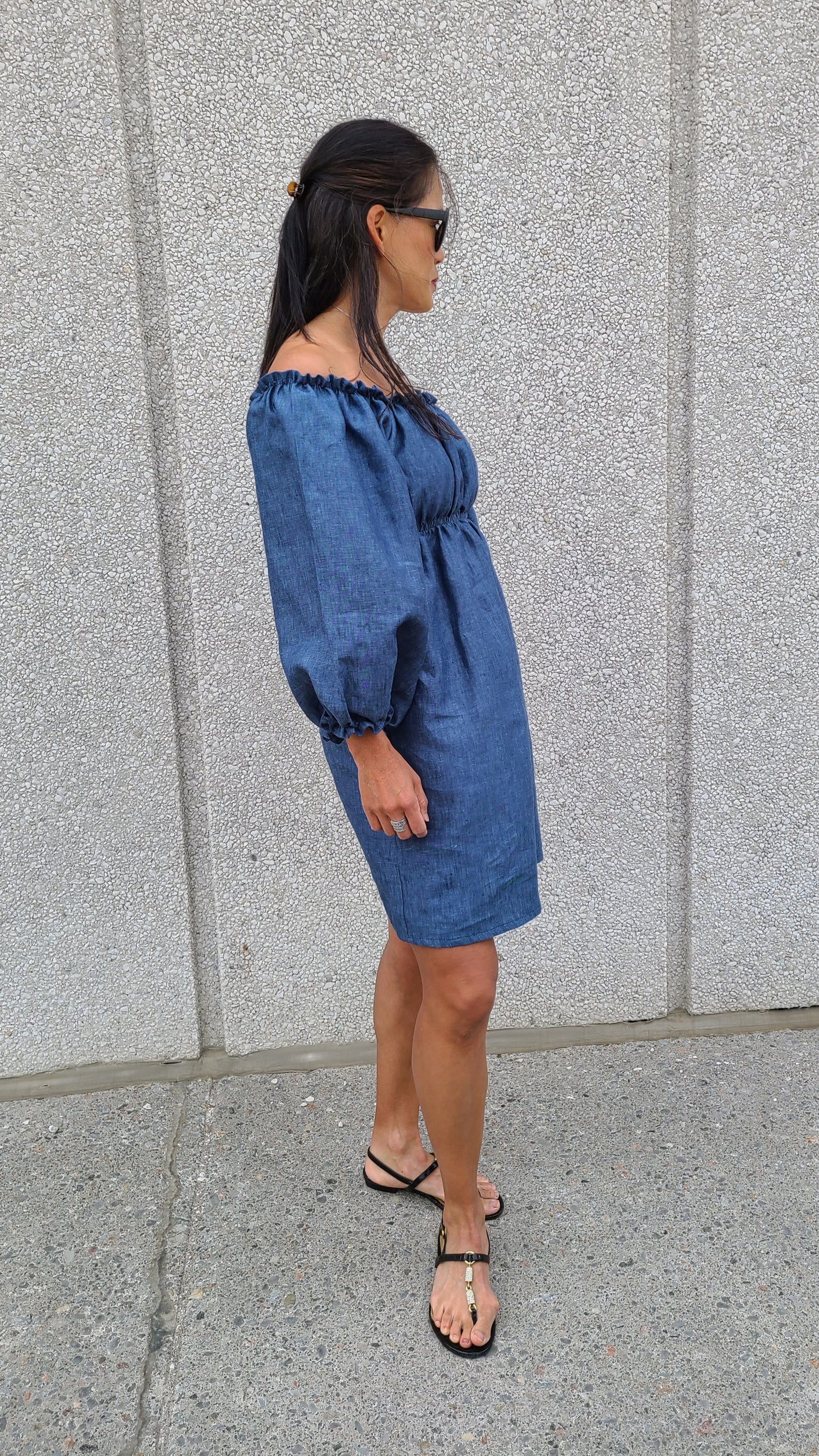 Sassi Linen Dress Denim