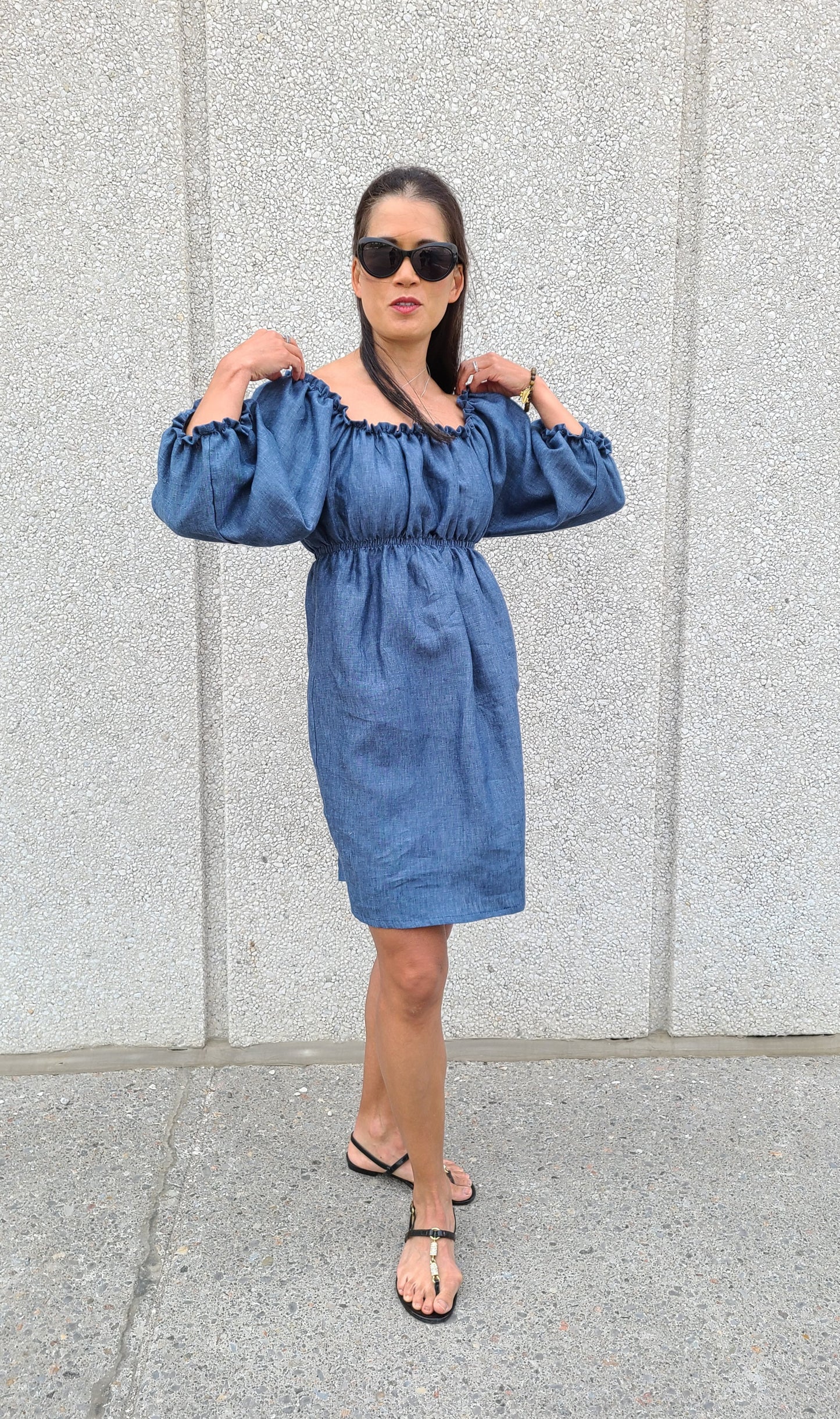 Sassi Linen Dress Denim