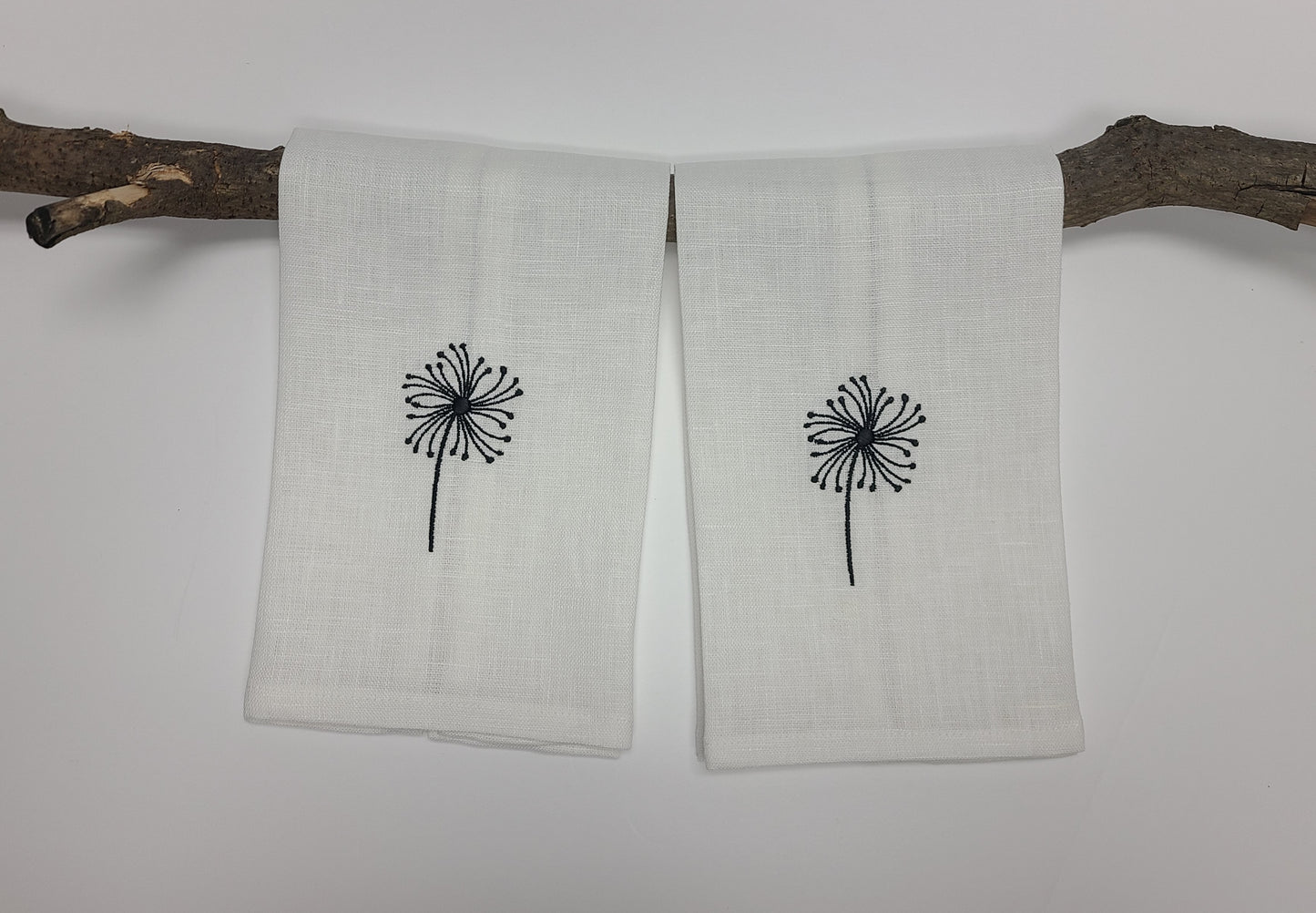 Allium Linen Fingertip Towel set of 2