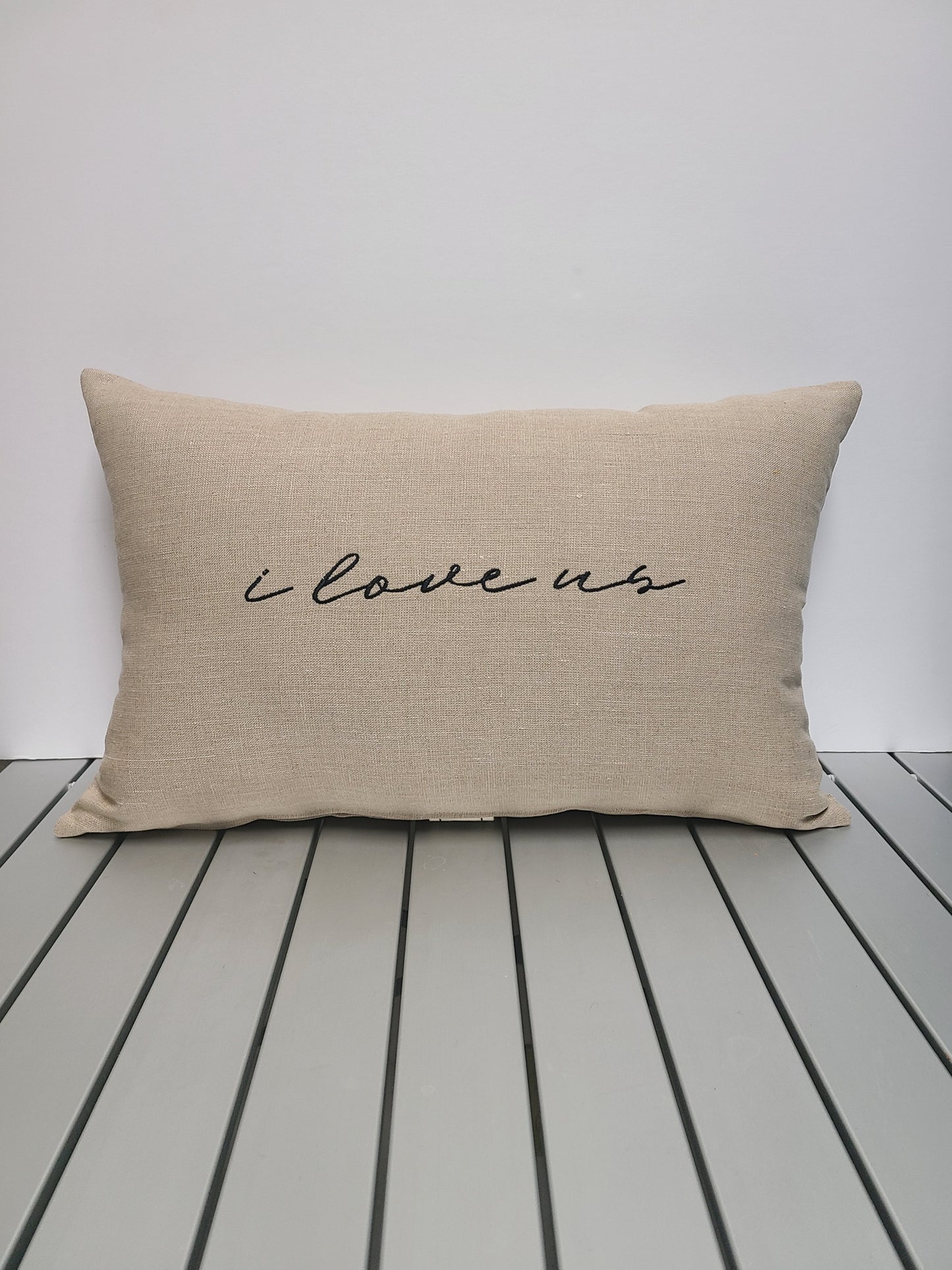 i love us Linen Pillow