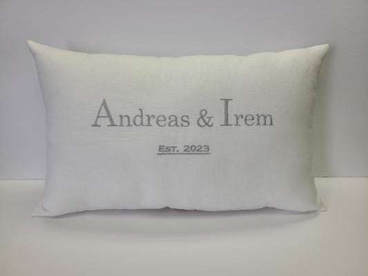 Established White Linen Pillow Casual Style