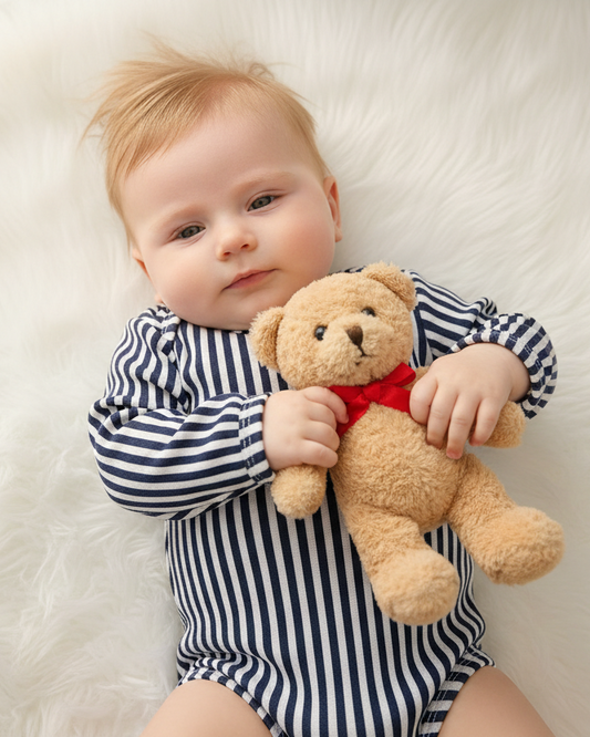 Navy Stripe Baby One Piece
