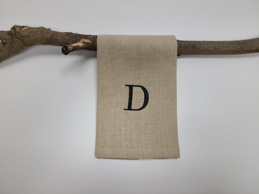 Monogram Linen Fingertip Towel Natural