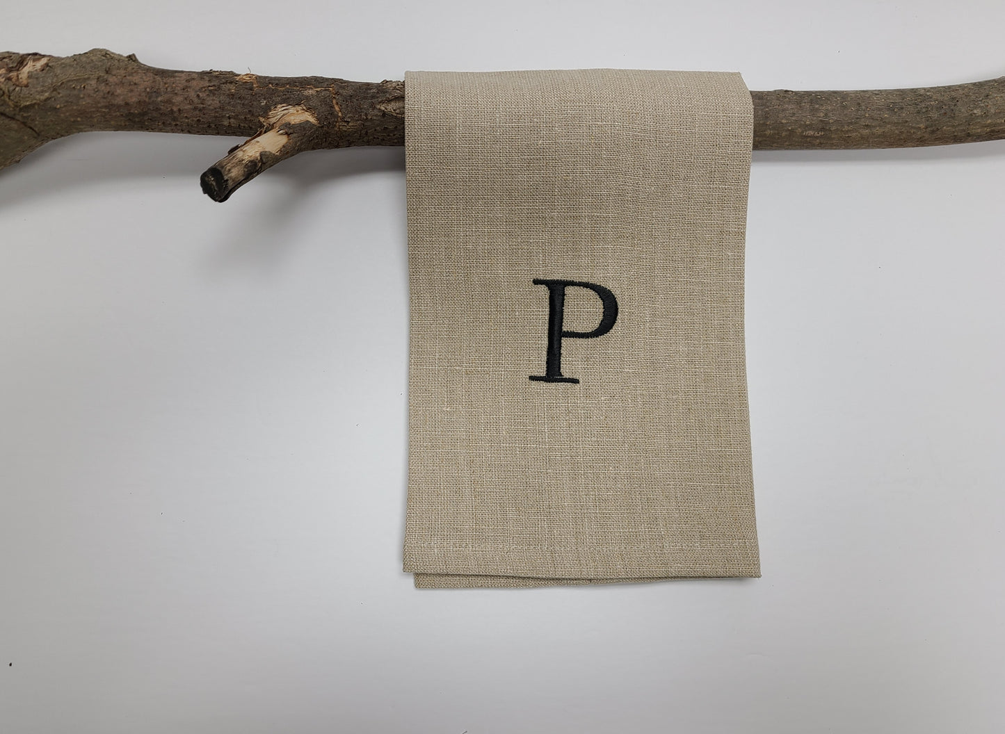 Monogram Linen Fingertip Towel Natural