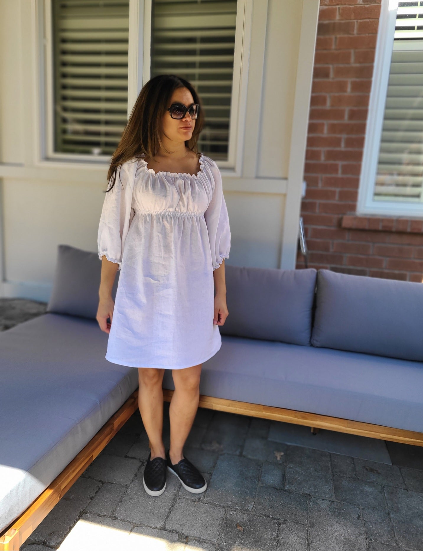 Sassi Linen Dress White