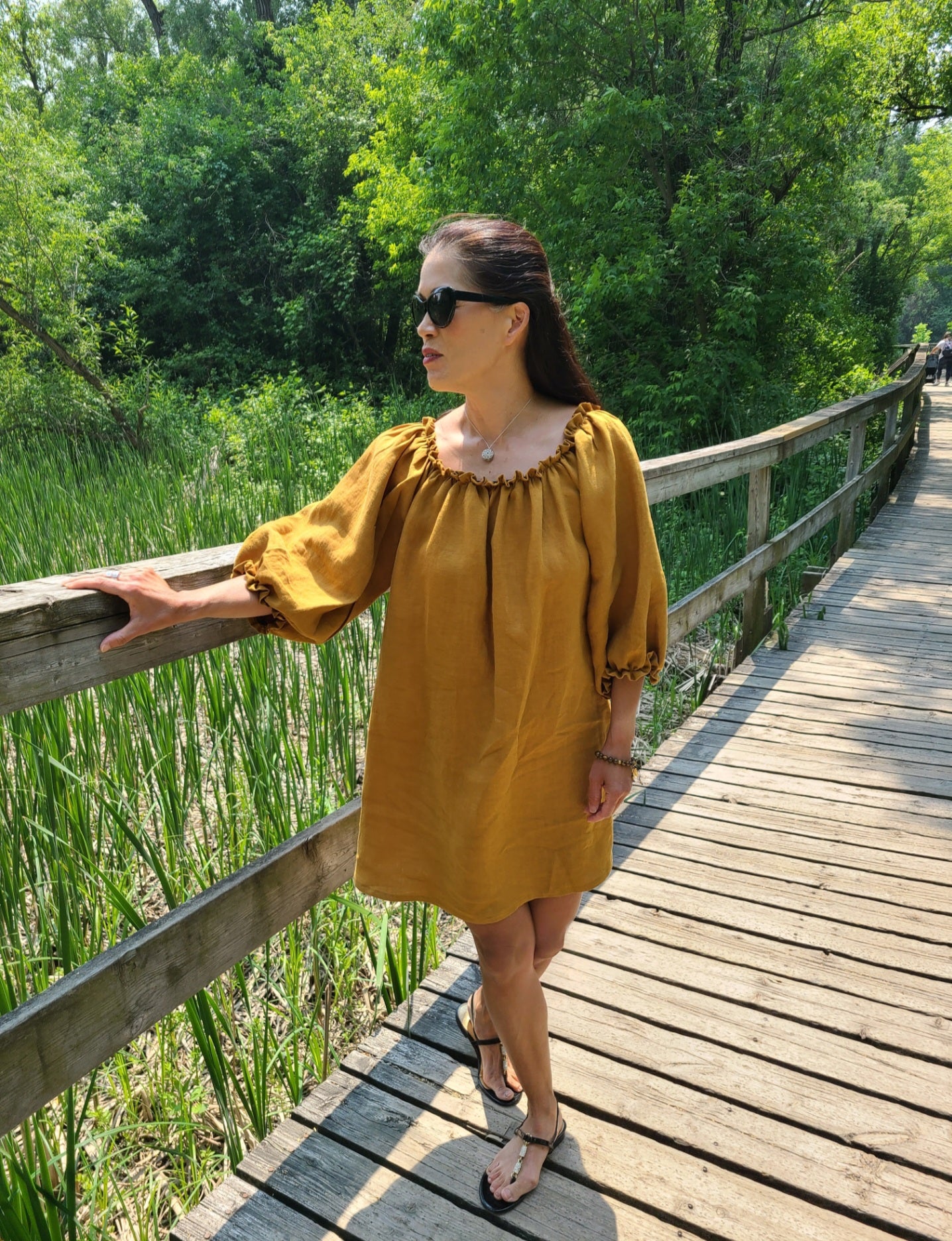 Mimi Linen Dress Saffron