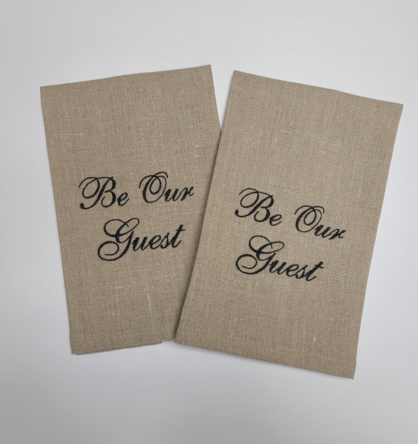 Be Our Guest Linen Fingertip Towel set of 2 Natural