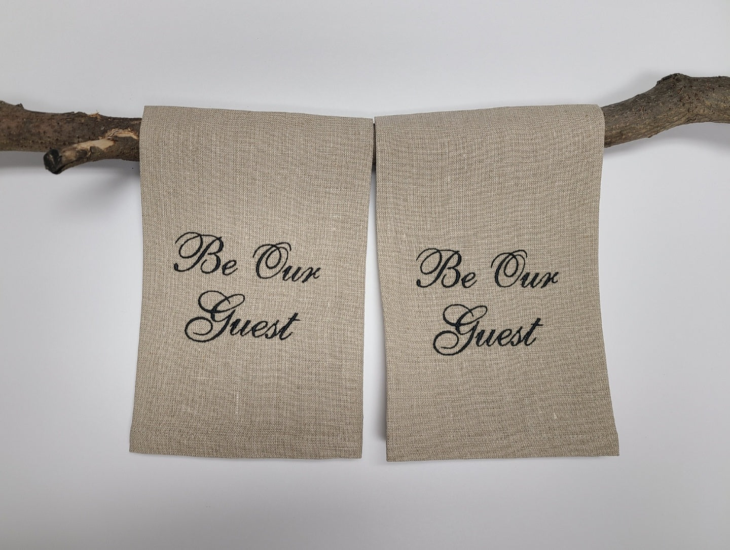 Be Our Guest Linen Fingertip Towel set of 2 Natural