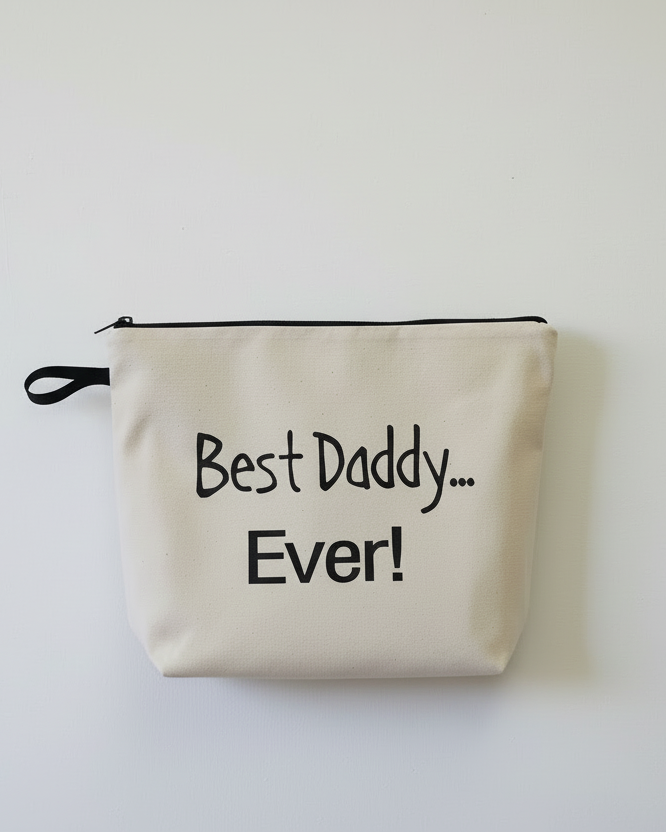 Best Daddy Ever Natural Pouch Toiletry Bag