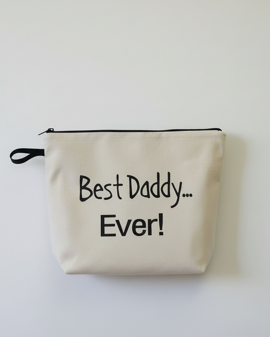 Best Daddy Ever Natural Pouch Toiletry Bag