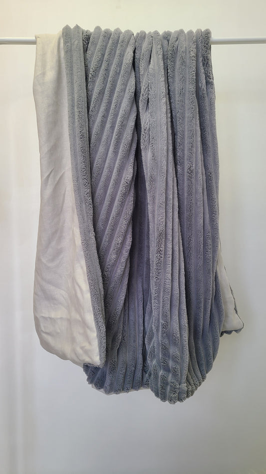 Dove Grey Linen with Silver Grey Corded Chenille Throw