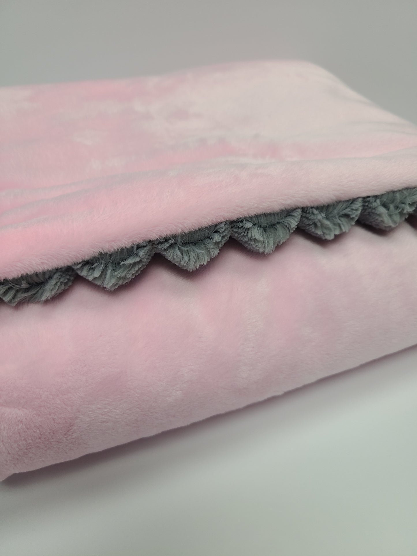 Happy Baby Blanket Pink with  Grey Corded Back