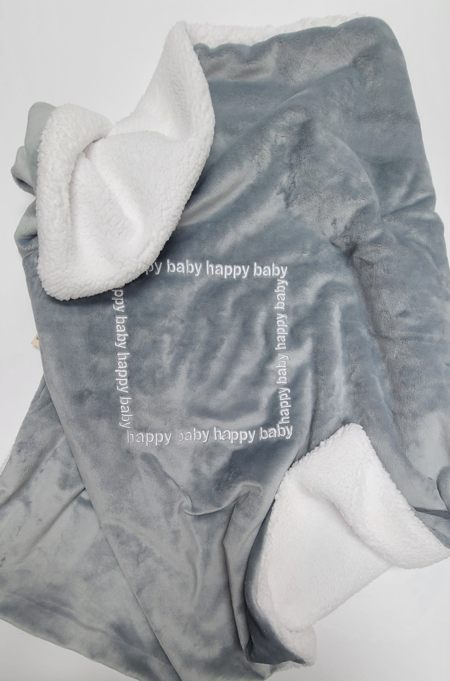 Happy Baby Blanket Silver Grey