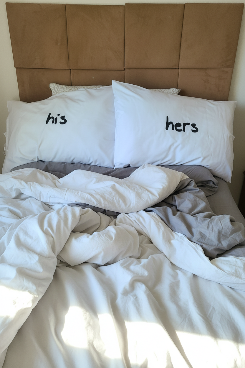 His Hers heatpressed Pillowcase Set