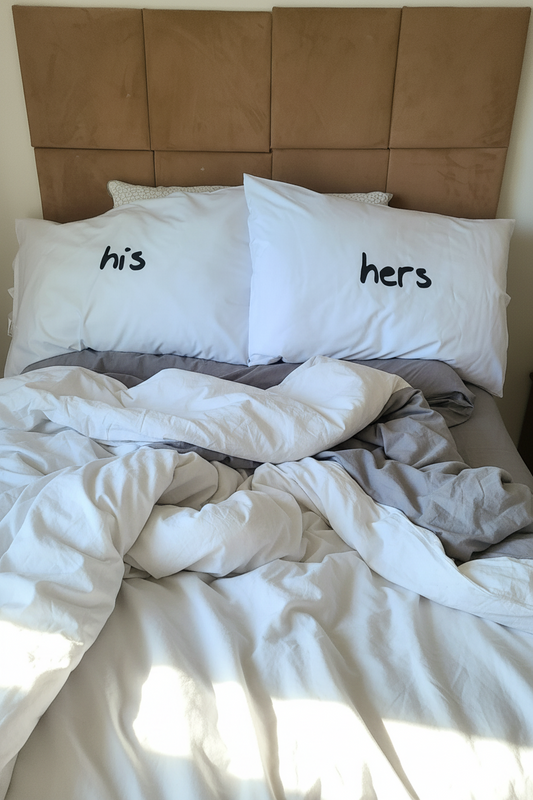 His Hers heatpressed Pillowcase Set