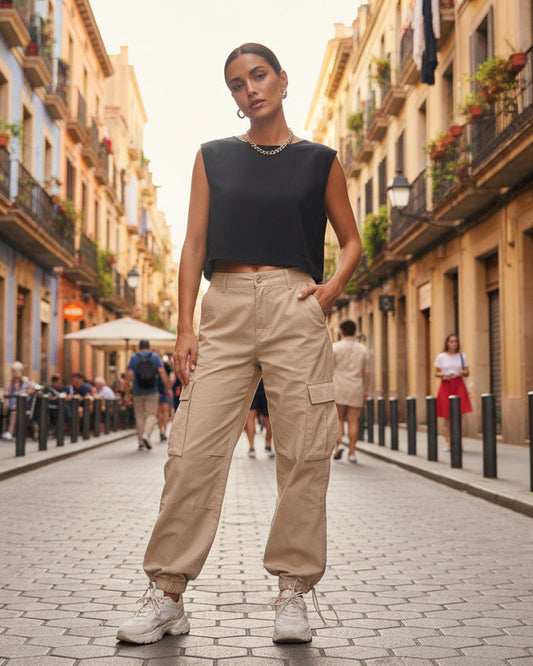 The KIKI Linen Top in Black