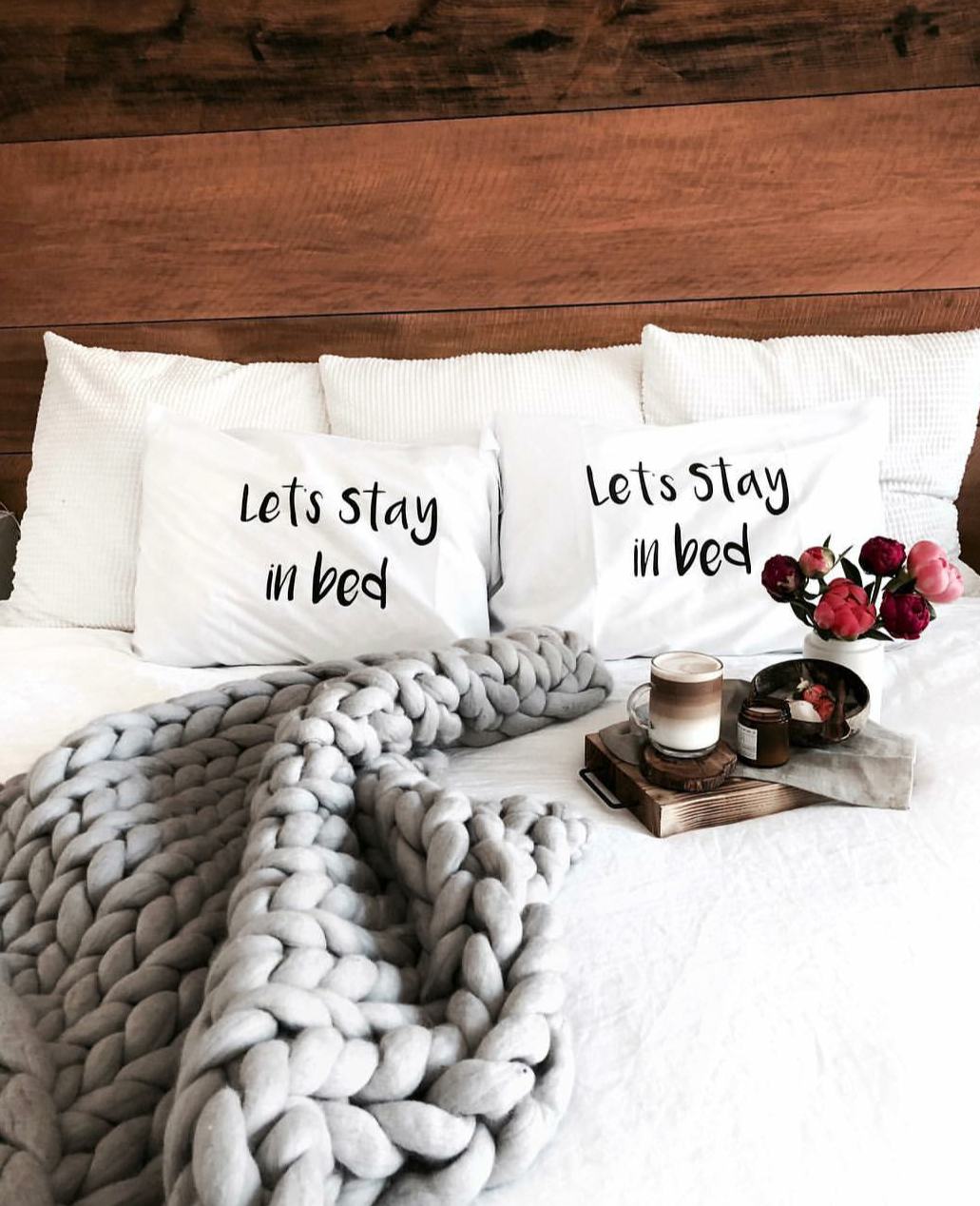 Let's Stay in  Bed Pillowcase Set
