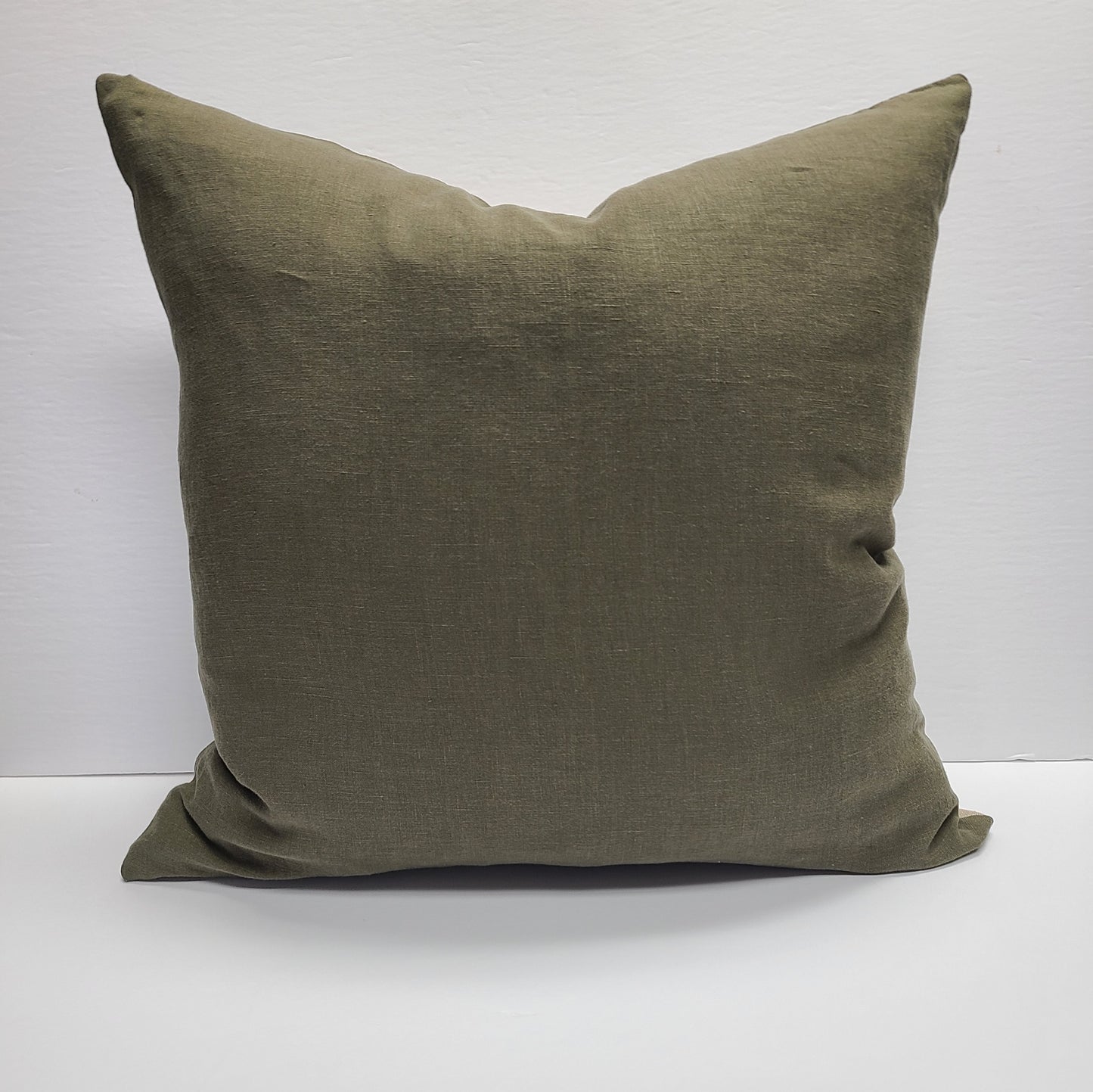 Olive/Natural Linen Pillow 20"