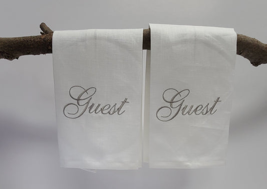 Guest Linen Fingertip Towel set of 2 White