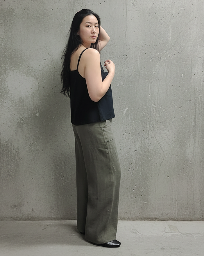Sierra Wide Leg Linen Pants Olive