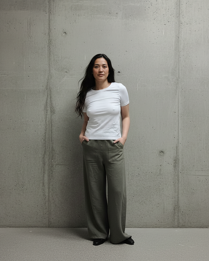 Sierra Wide Leg Linen Pants Olive