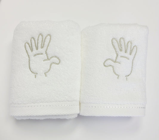 Left & Right Hand- Hand Towel Set