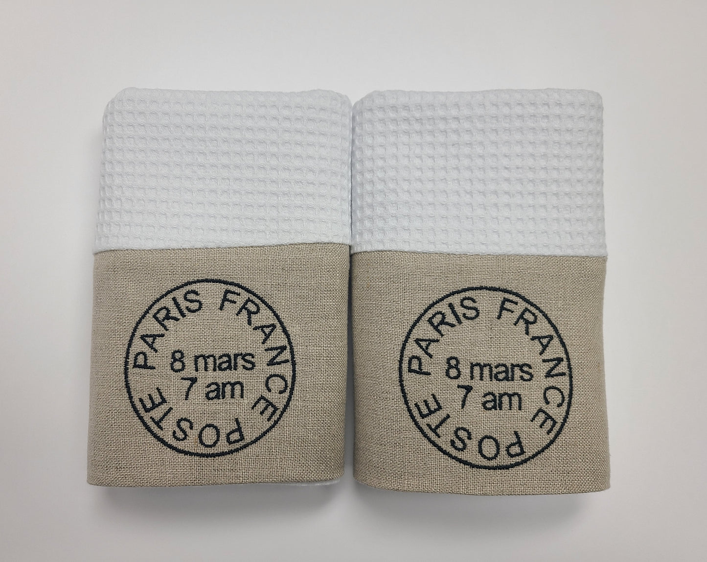 Paris Post Mark Spa Waffle Hand Towel Set of 2