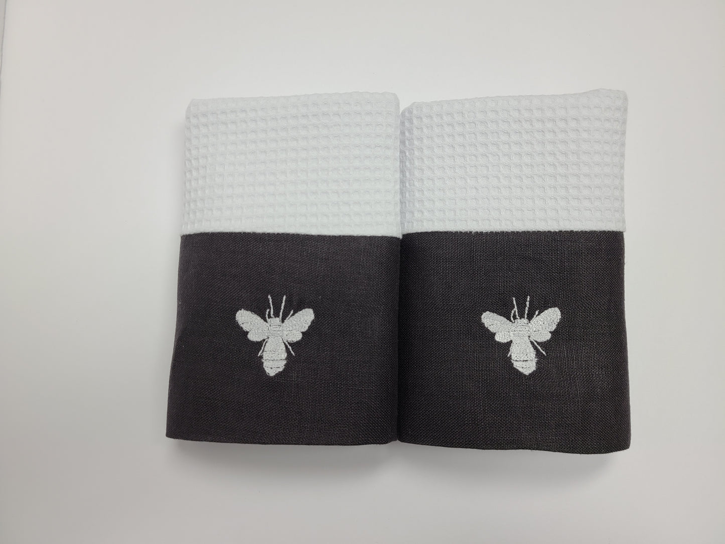 White Bee Spa Waffle Hand Towel Set of 2
