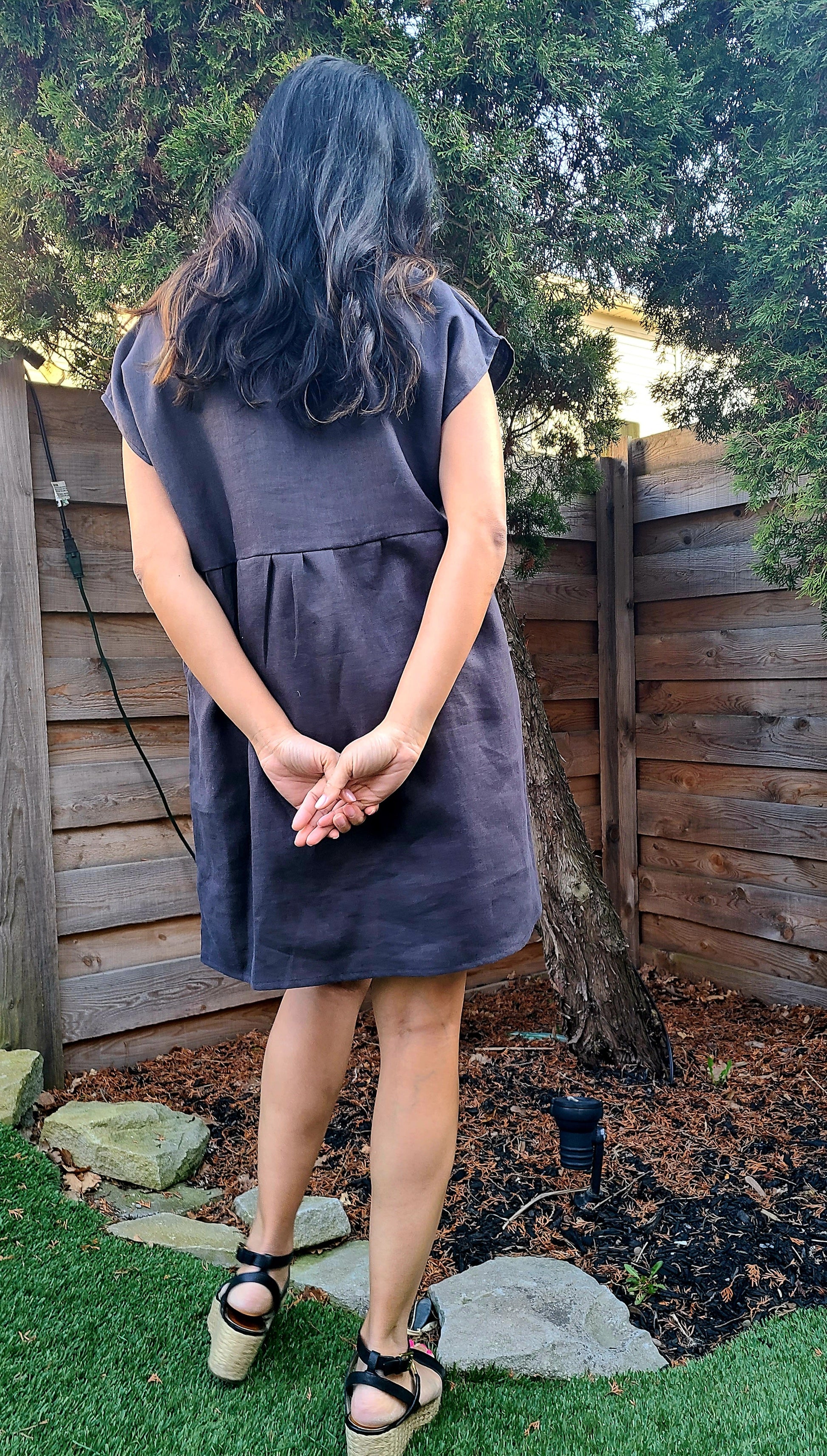 lily linen dress LINEN LILY EMBROIDERY MAXI DRESS