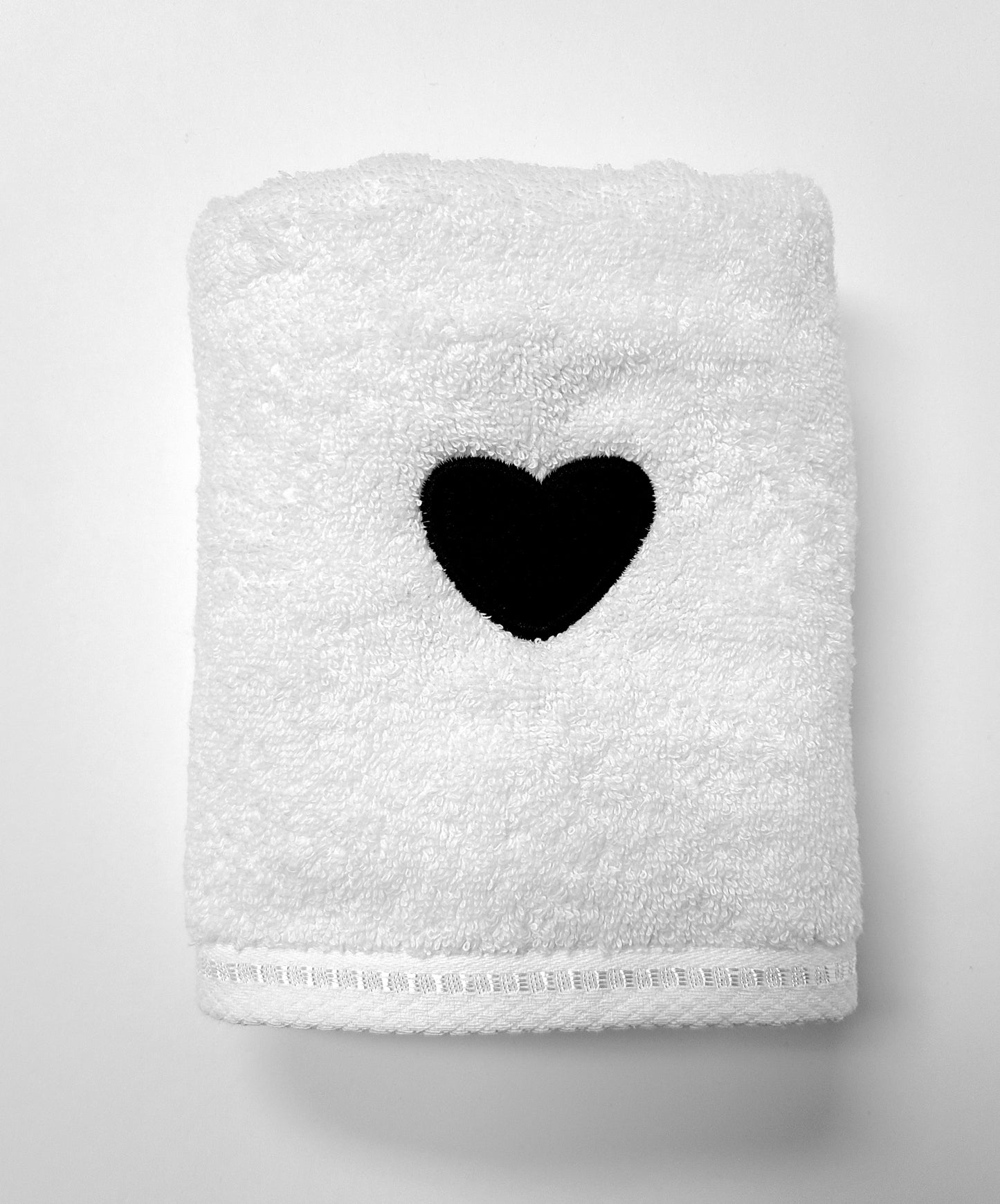 Black Heart Hand Towel