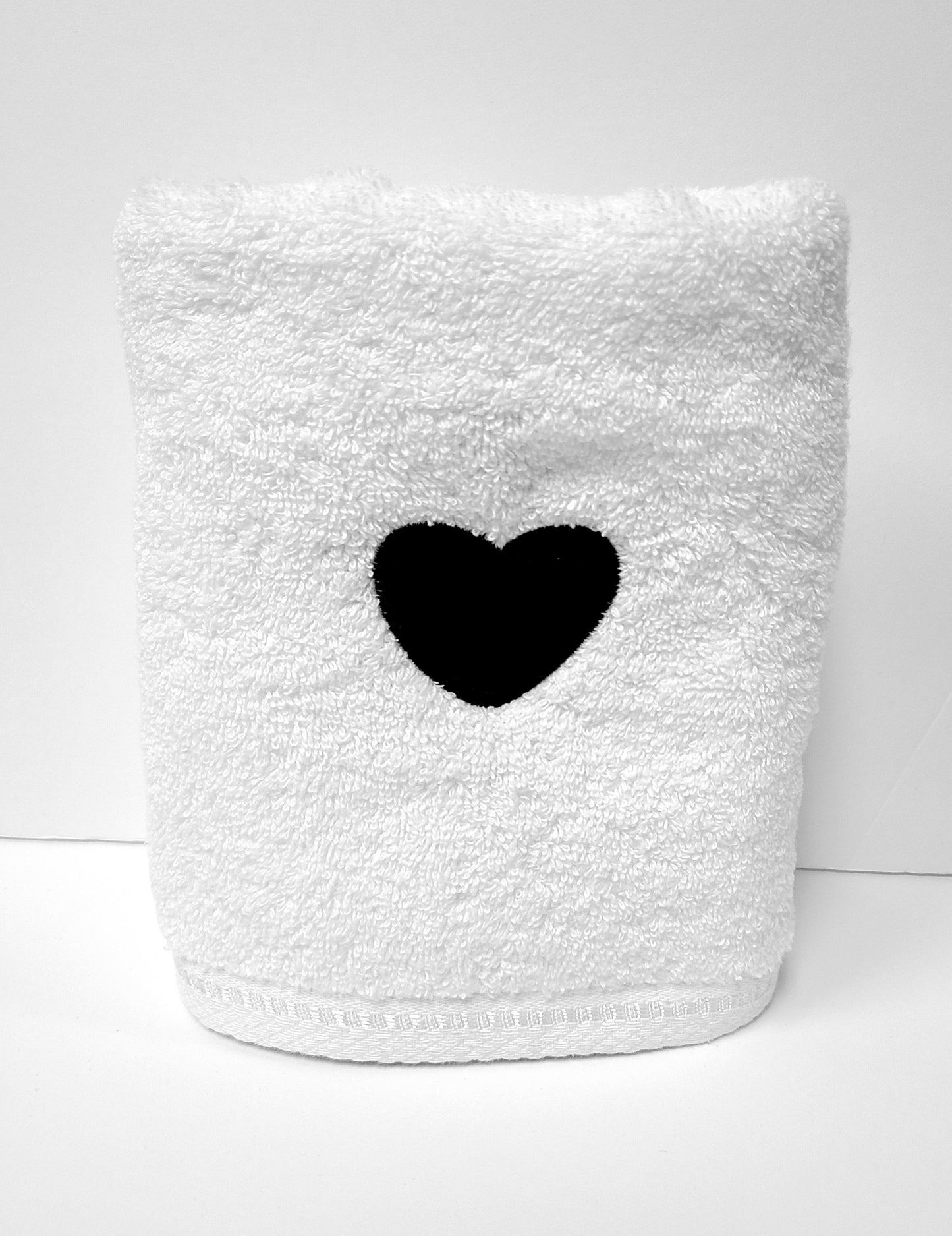 Black Heart Hand Towel